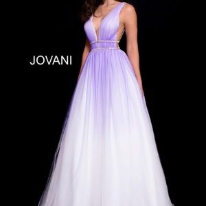 NET Bcklss Prom Gown 60247 by Jovani Puple Size 6